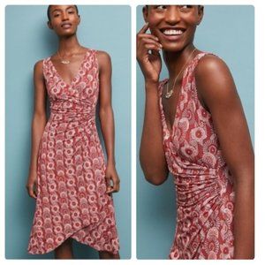 Maeve Red Patterned Midi Dress